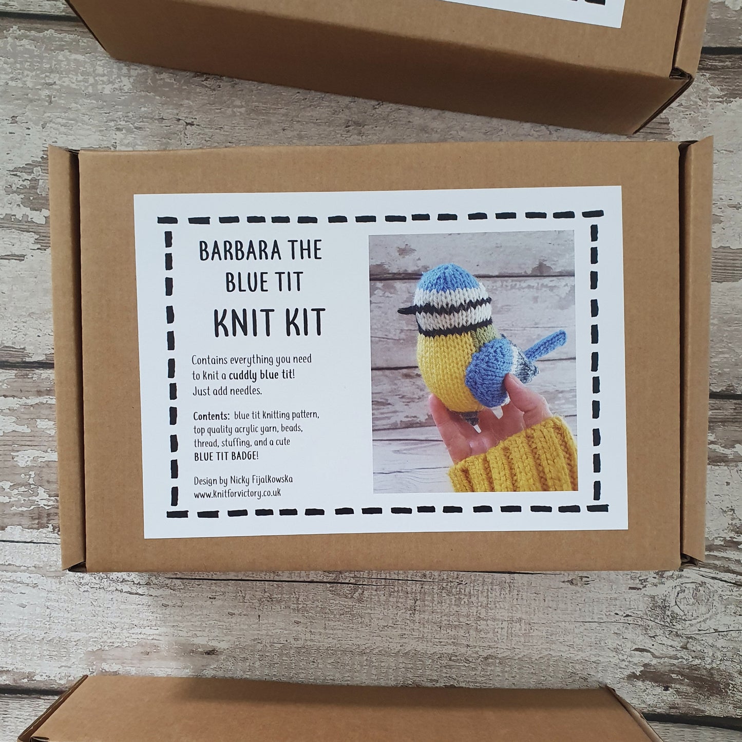 blue tit knitting kit